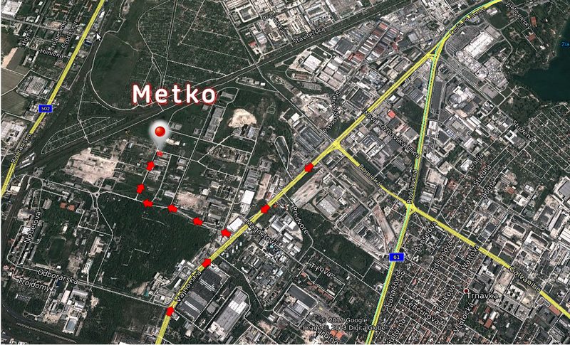 Mapa – METKO, Vajnorská 127/C, Bratislava
